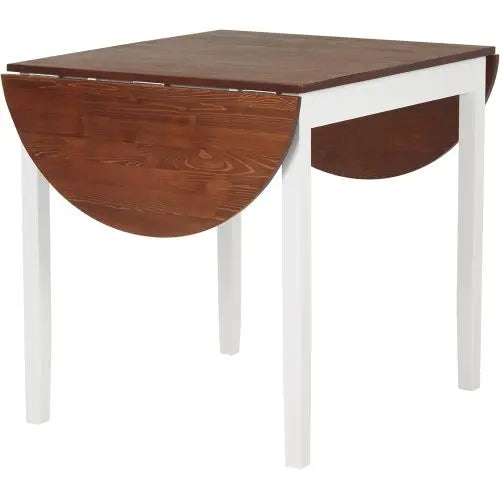 Solid Wood Folding Dining Table Drop Leaf Expandable Round For Small Spaces