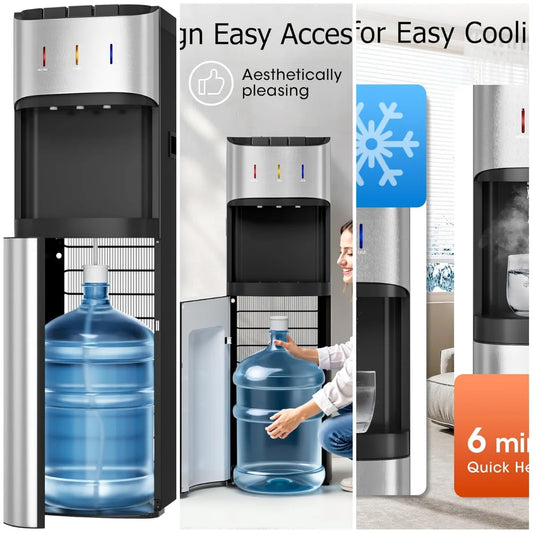 XMSJ Bottom Loading Water Cooler Dispenser Stainless Steel With Hot