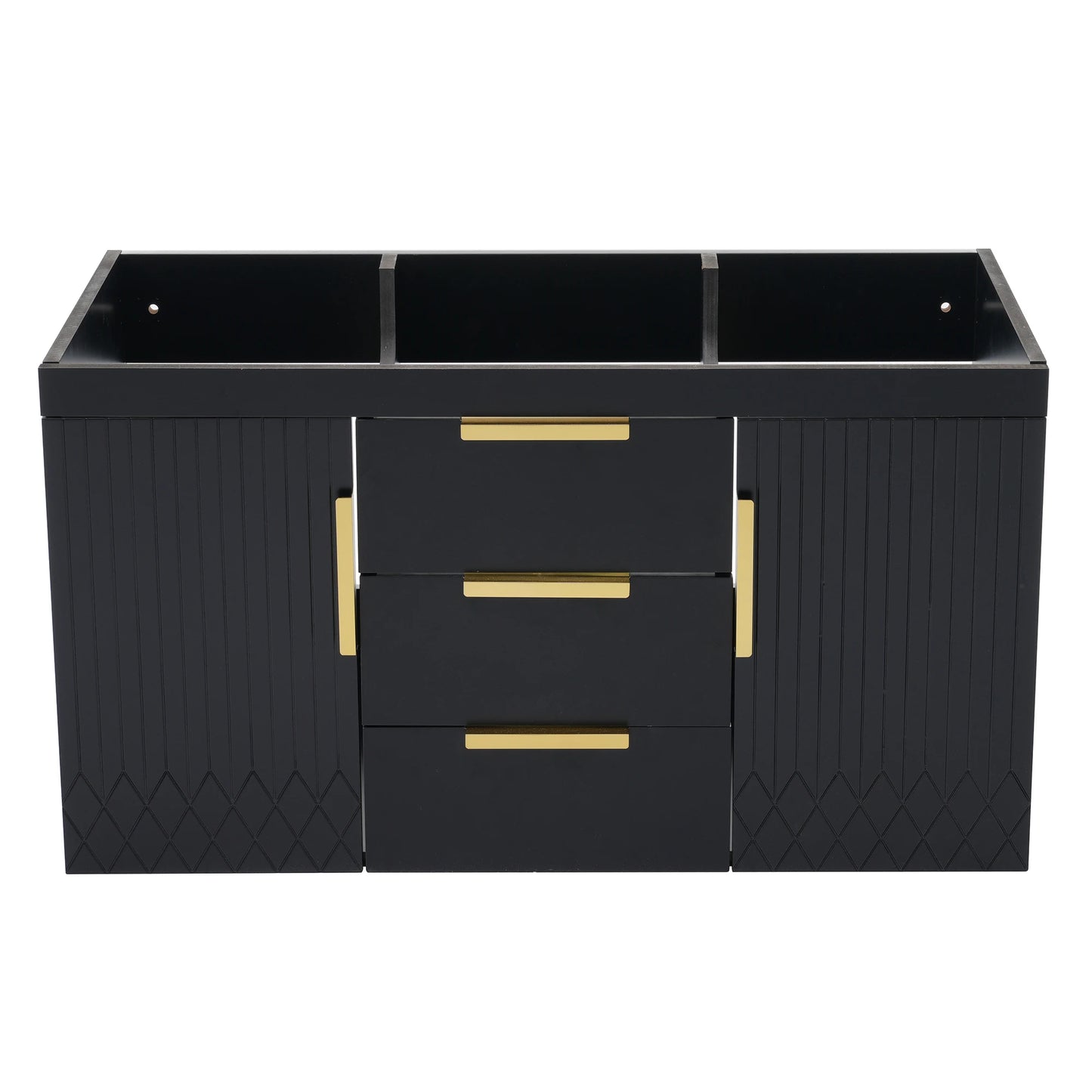 Wall Mounted Floating Bathroom Vanity Cabinet With Drawers Solid Wood