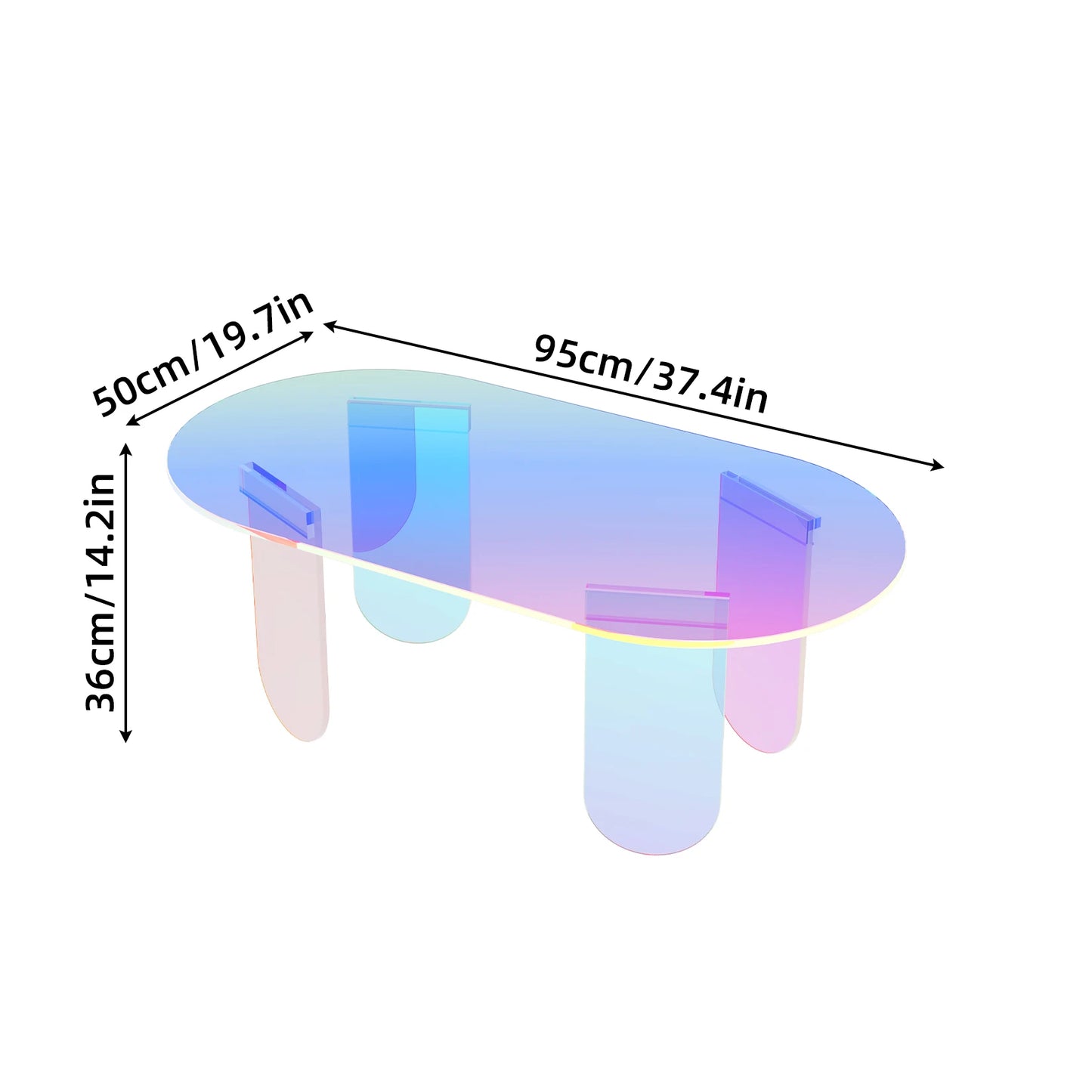 ARTLOGE Clear Acrylic Coffee Table Modern Minimalist Living Room