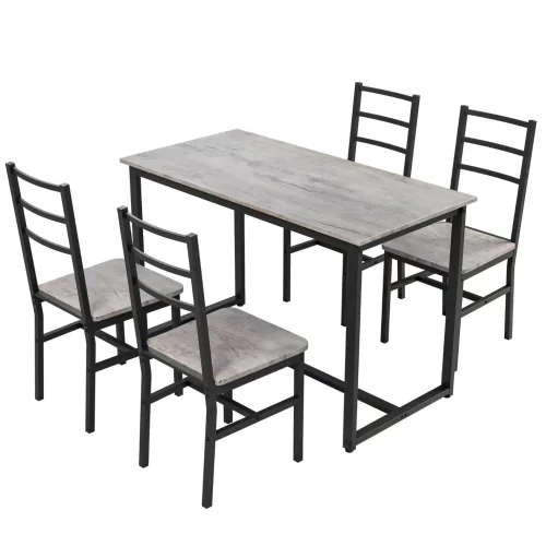 Dining Table Set For 4 Farmhouse Dinette With 4 Chairs