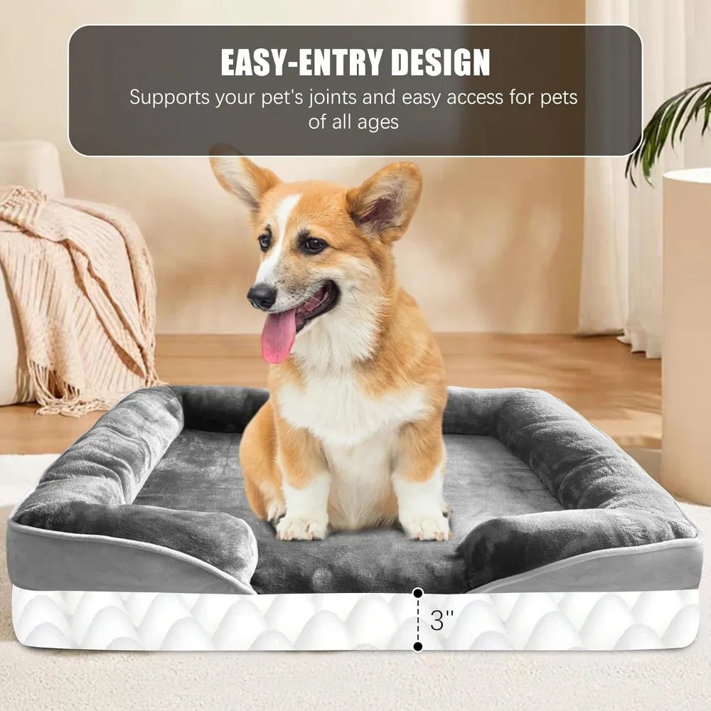 NBVCX Orthopedic Dog Bed With Sides And Supportive Foam