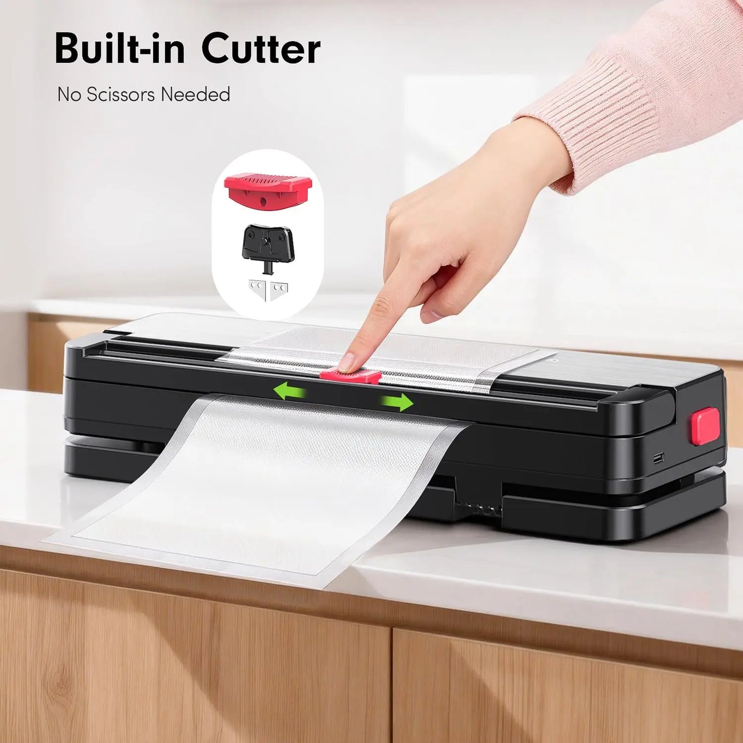 XMSJ Portable Vacuum Sealer 75kPa 4000mAh Rechargeable