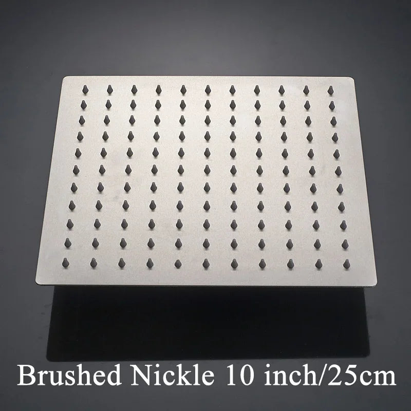 Suguword Square Round Rainfall Shower Head Stainless Steel Water Saving