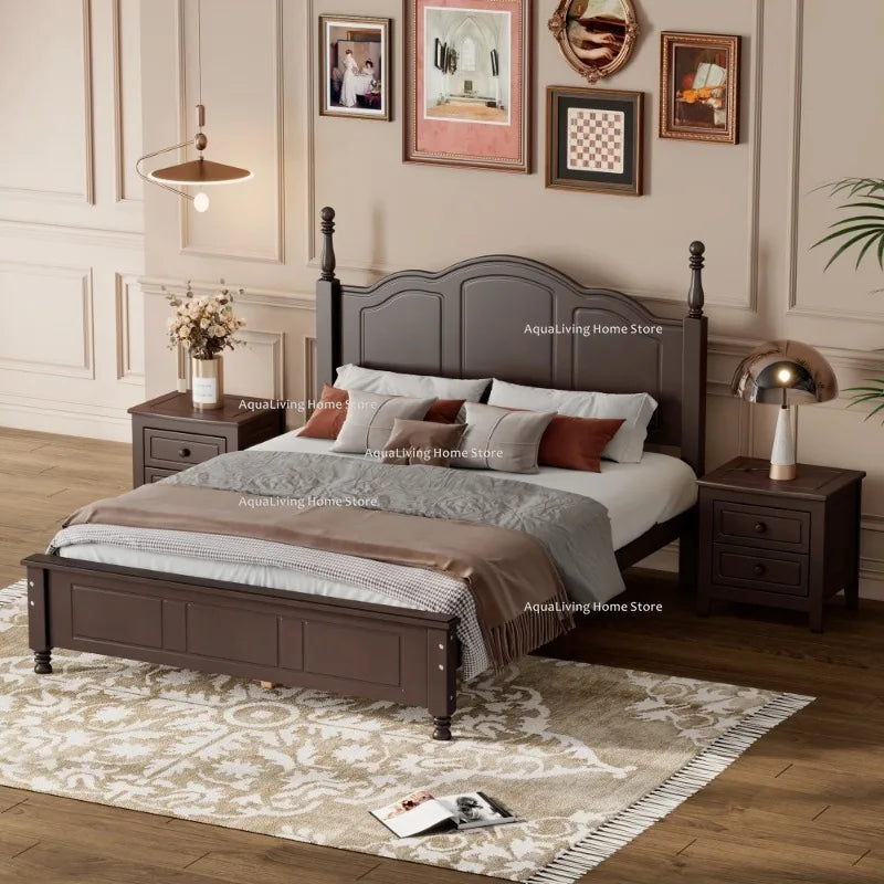 Modern Wooden Platform Bed And Nightstands Bedroom Furniture Set