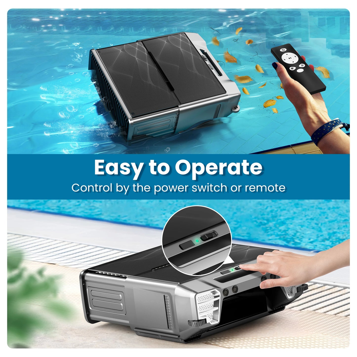 Inse Solar Robotic Pool Cleaner With Remote Control
