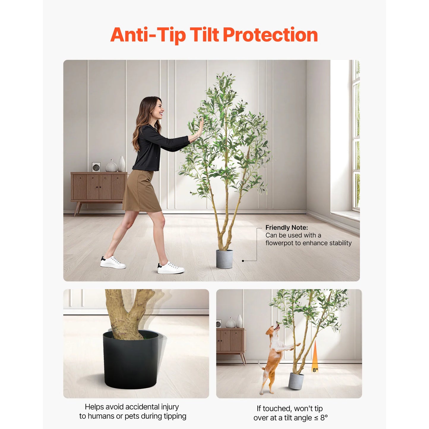 SucceBuy Elegant Artificial Indoor Tree For Modern Home Decor