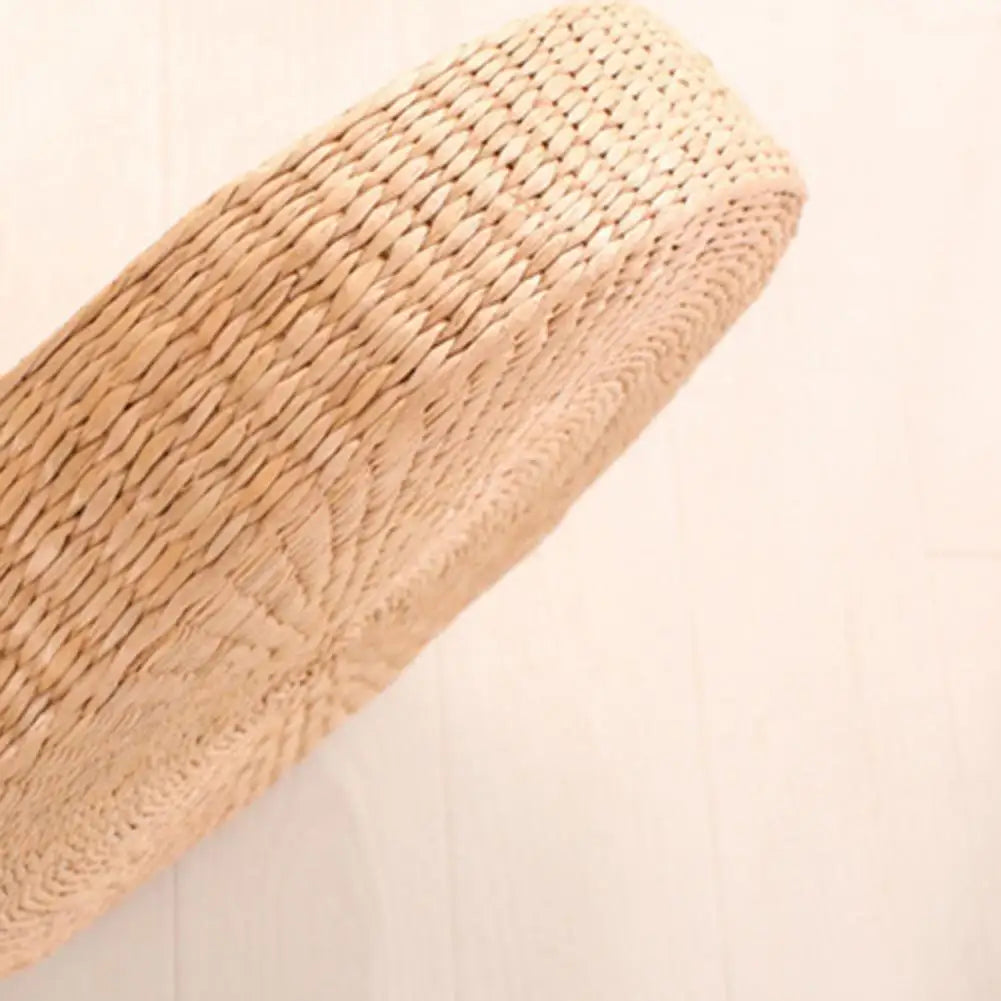 Round Straw Tatami Cushion Breathable Pillow For Floor Home Garden