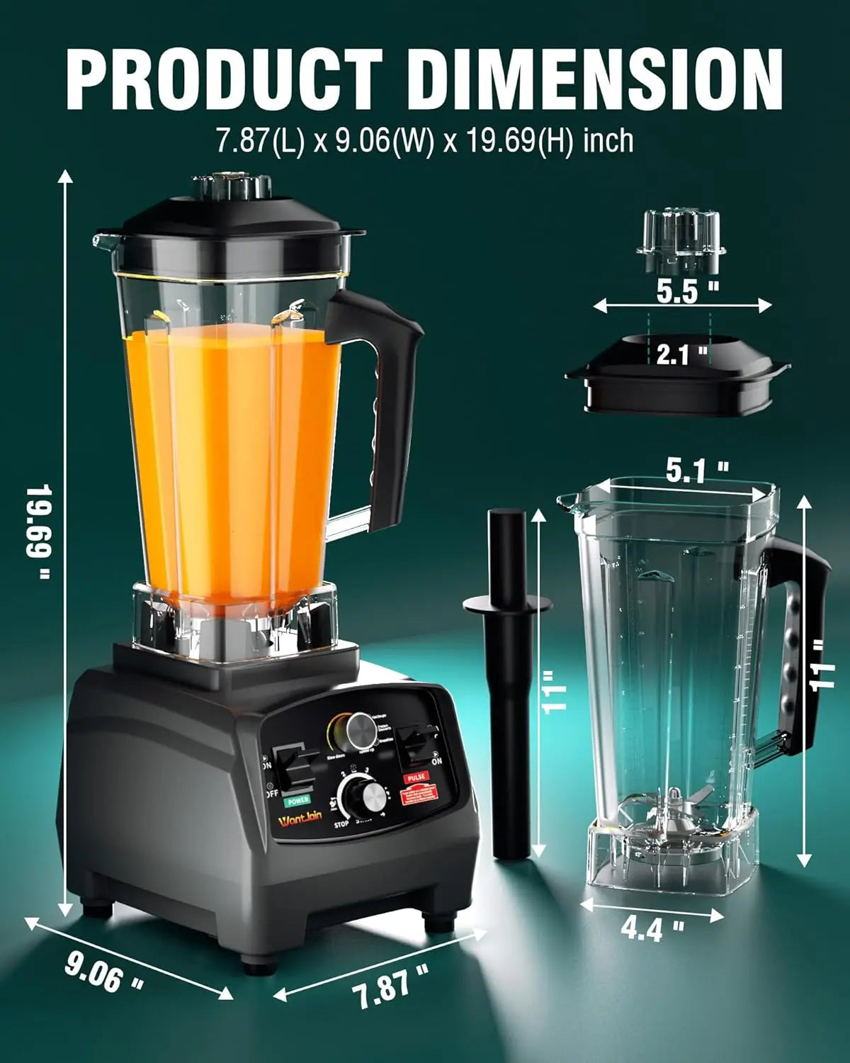 WantJoin Professional Blender 1800W High Power For Home And Commercial