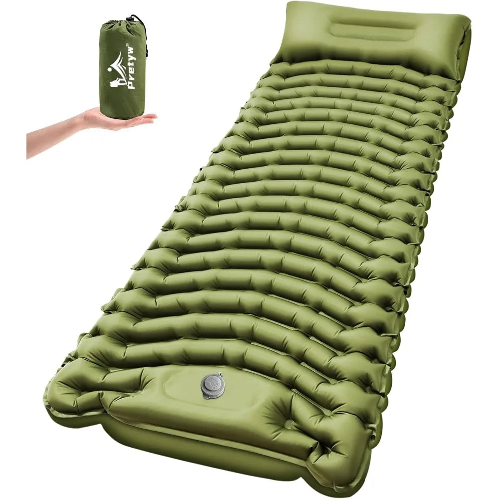 NBVCX Ultralight Inflatable Sleeping Pad With Pillow For Camping And Backpacking