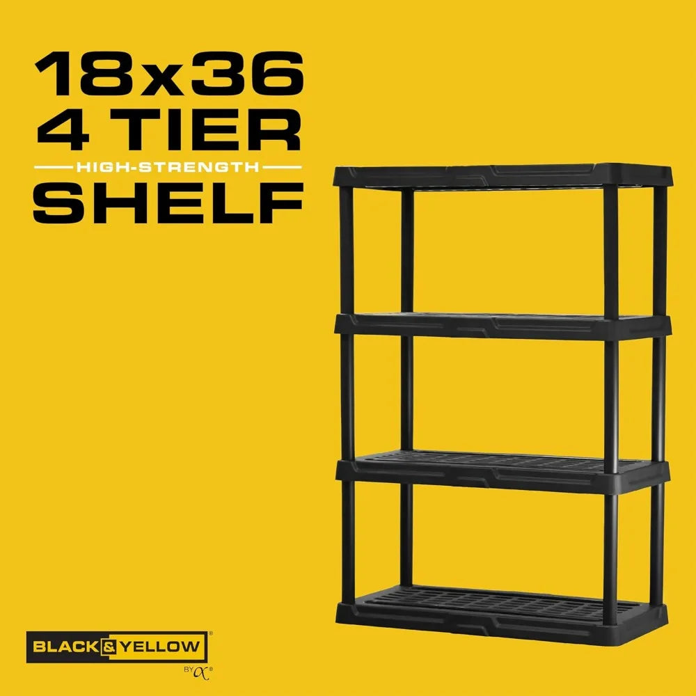 Centrex CX 4 Tier Heavy Duty Plastic Storage Shelves 150lbs Capacity Per Shelf