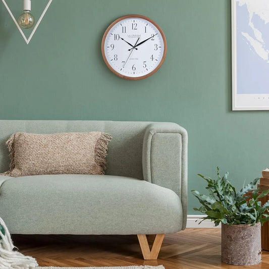 Wooden Analog Wall Clock Modern Style For Living Room Decor