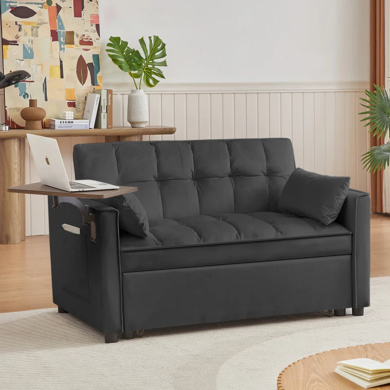 Contemporary Velvet Loveseat Sofa Bed For Living Room