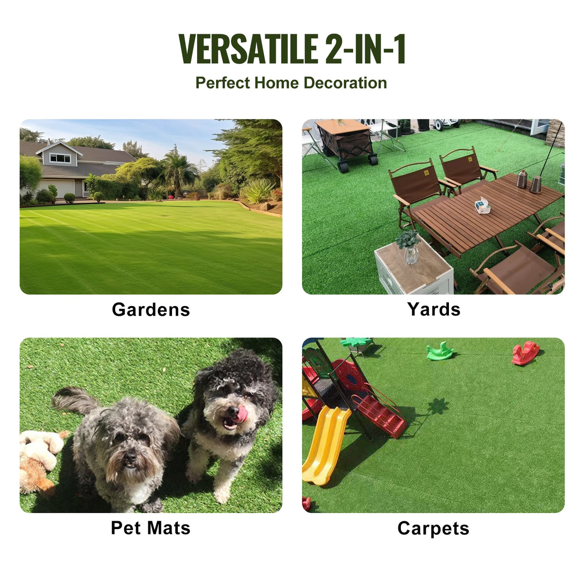 Artificial Grass Rug Outdoor Turf Mat With Drainage Holes