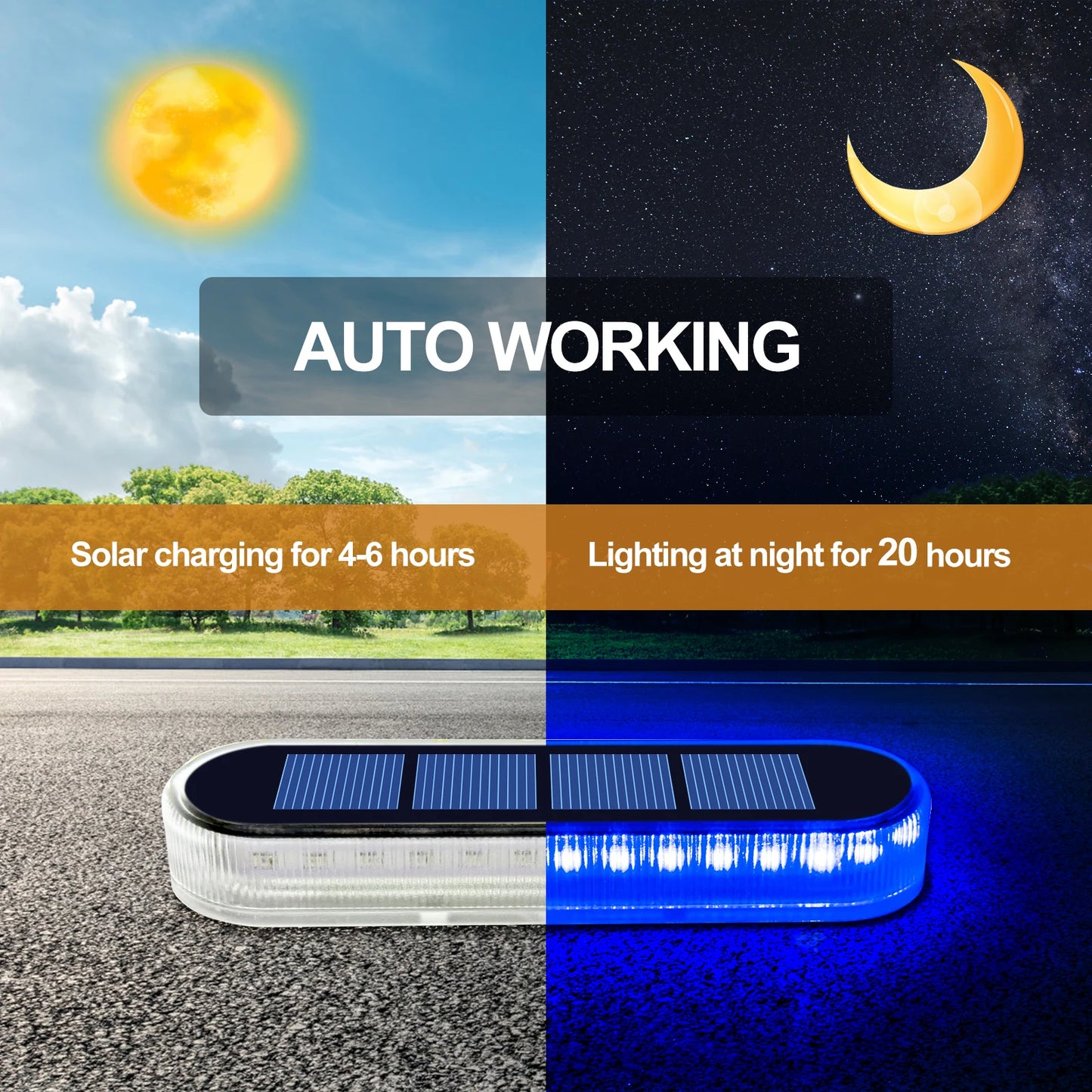 Solar LED Deck Lights Auto On Off IP68 Waterproof Outdoor 4 Pack