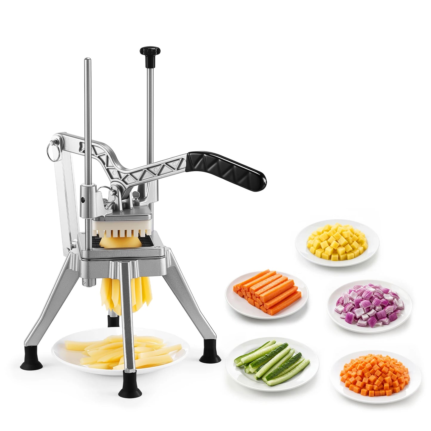 SucceBuy French Fry Cutter Lever Action Vegetable Dicer Ergonomic Handle