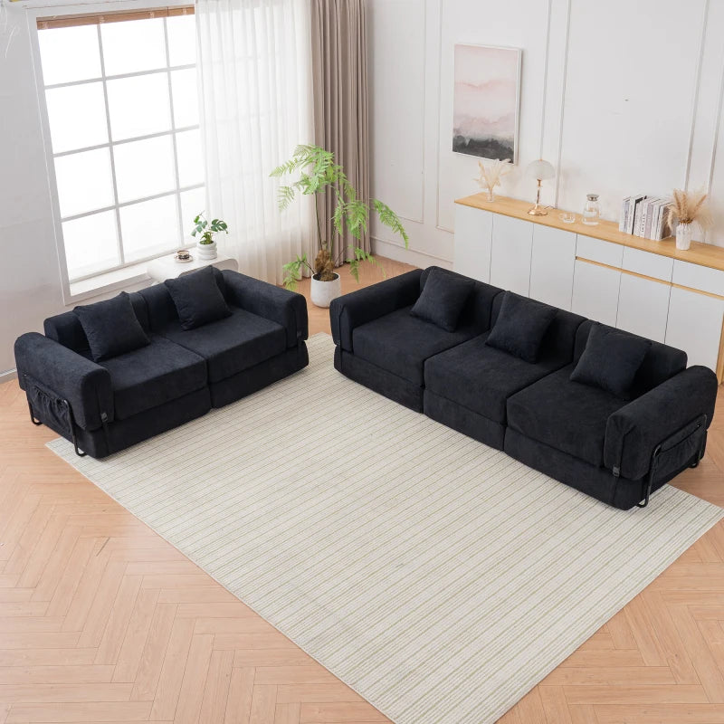 Triple Fold Convertible Lounge Chair Sofa For Living Room