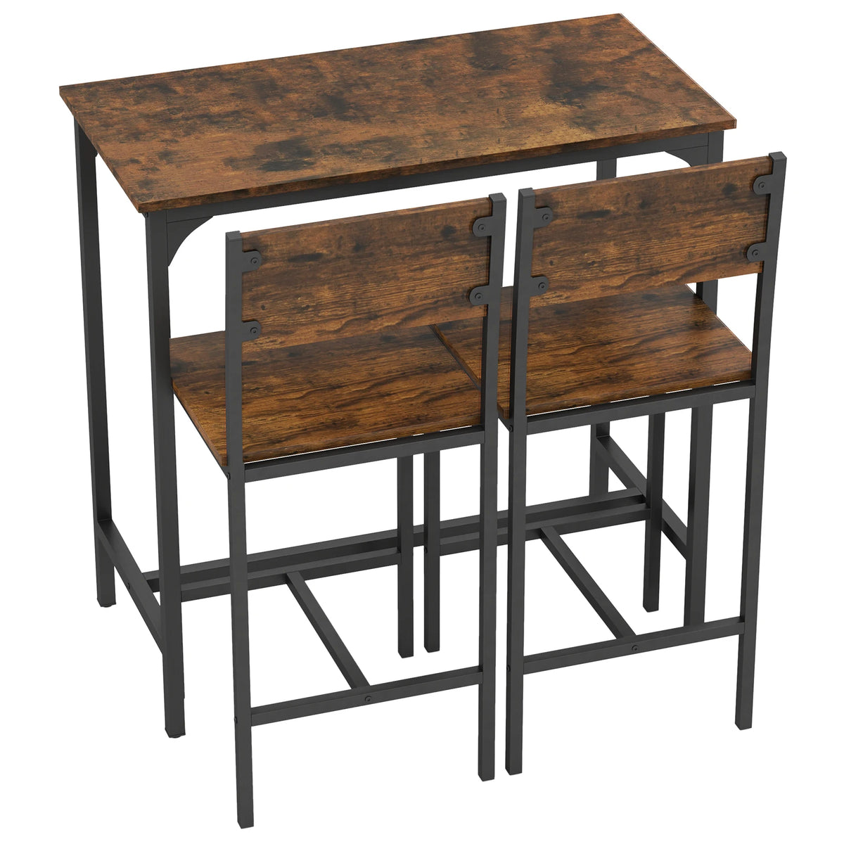 HOMASIS Kitchen Bar Table Set With Two Matching Stools