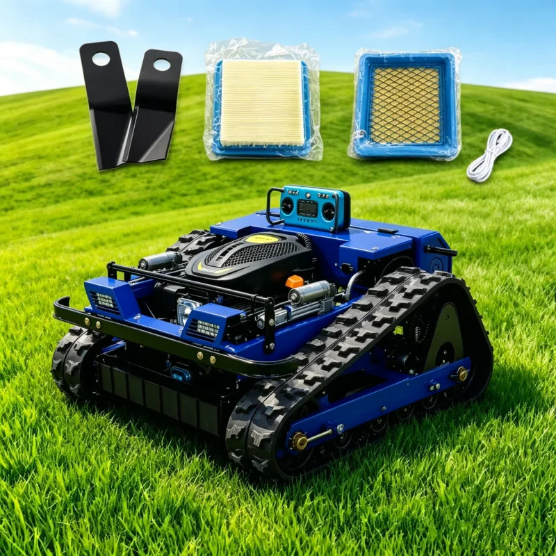 DEEPKRON Remote Controlled Lawn Mower for Steep Slope Grass Cutting