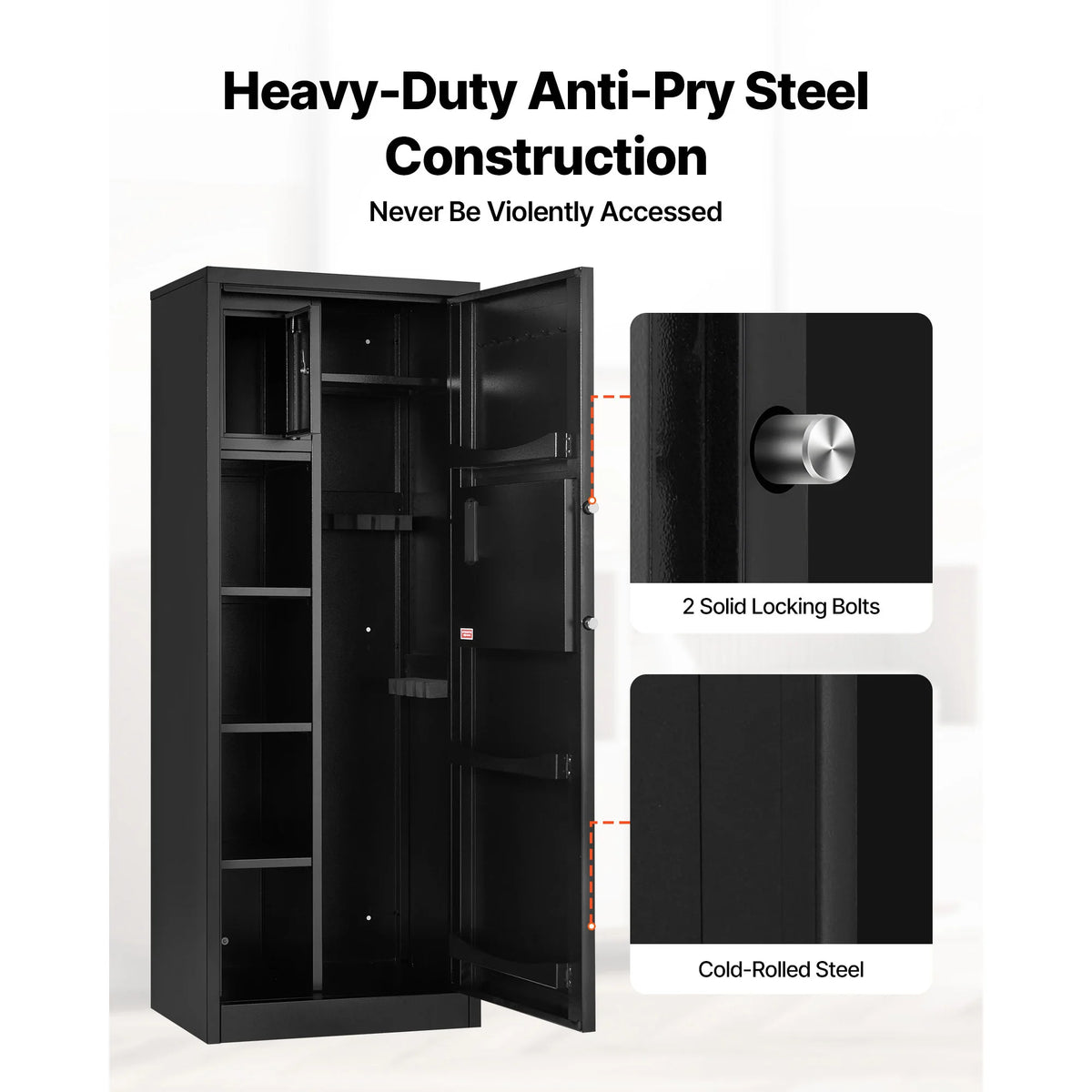SucceBuy Fireproof 4 Gun Long Gun Cabinet Digital Lock
