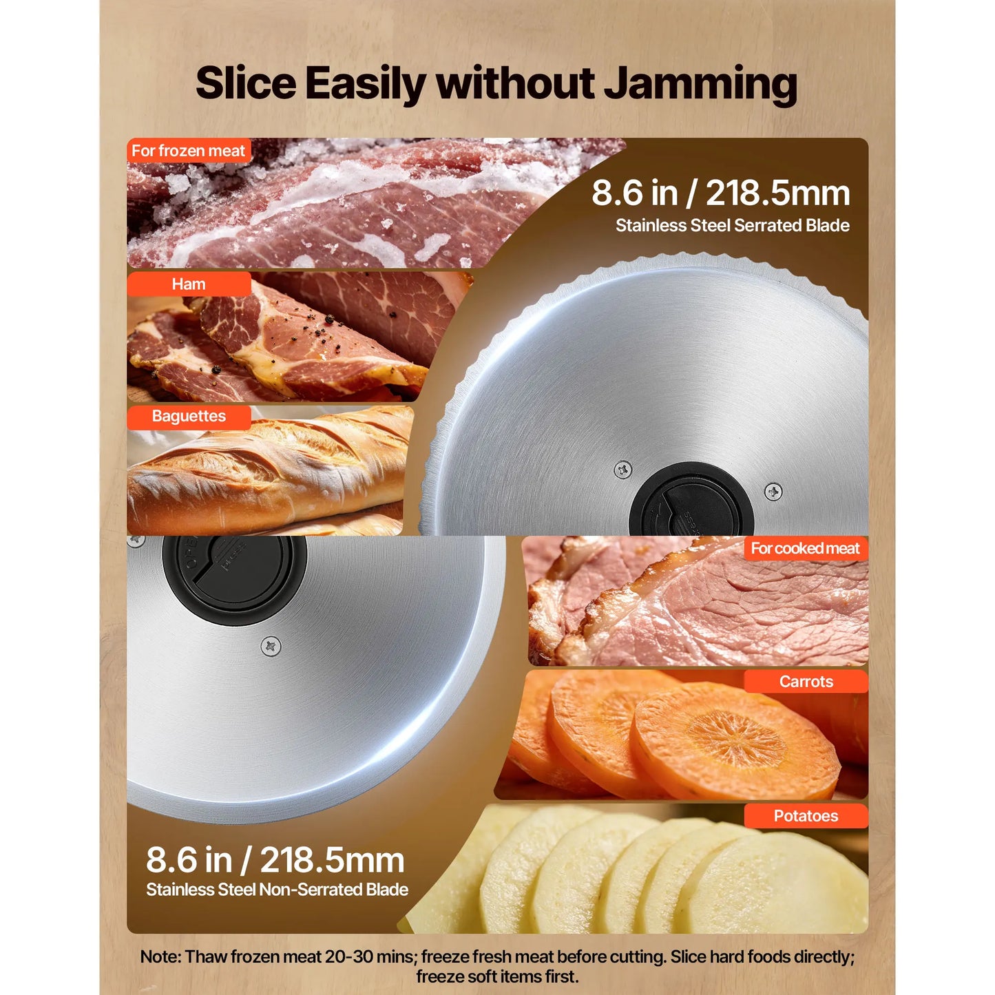 SucceBuy Meat Slicer Electric Deli Slicer With Adjustable Thickness