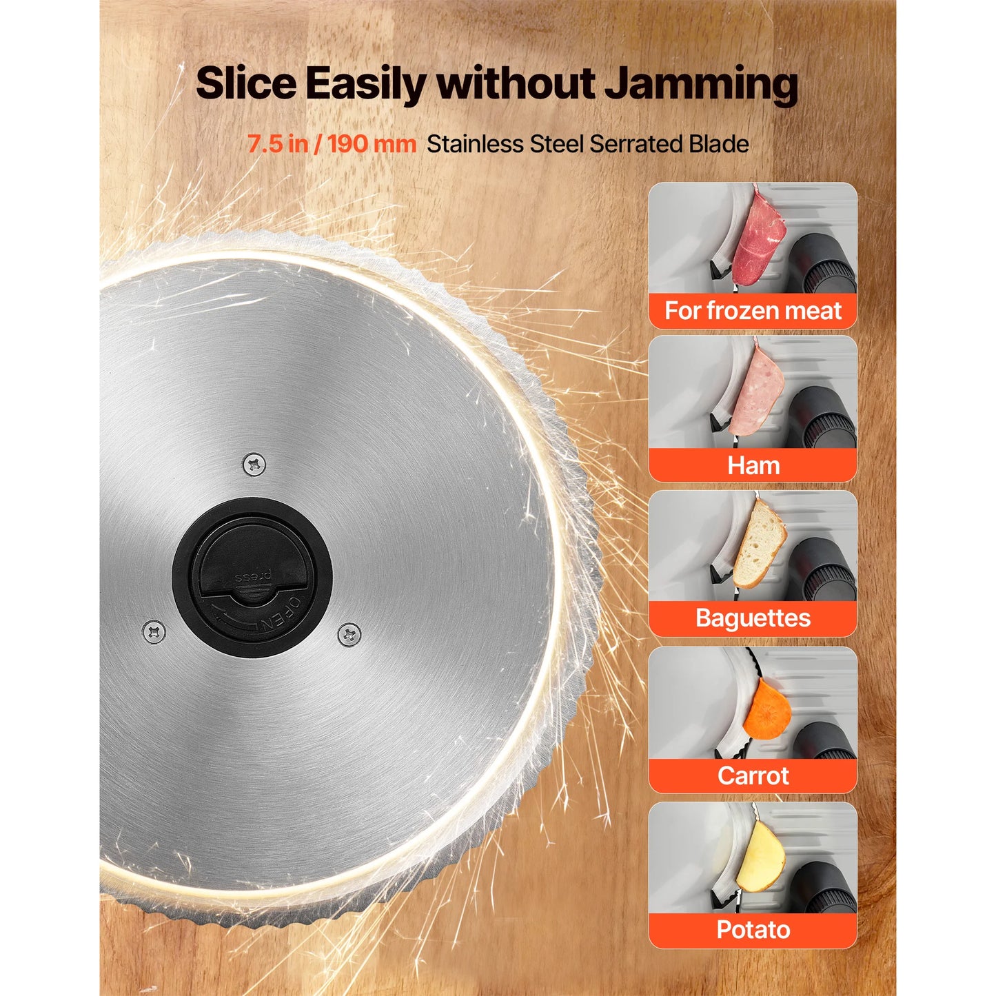 SucceBuy Electric Deli Slicer 200W with SUS420 Blade