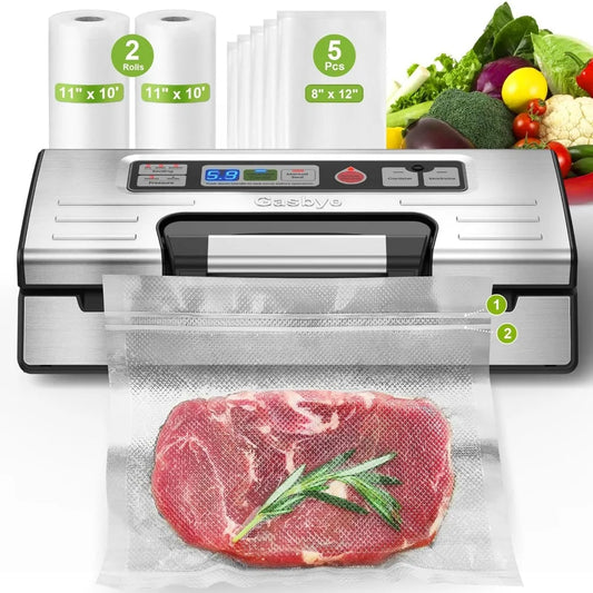 XMSJ Vacuum Sealer 95kPa Dual Heat Seal for Dry Food
