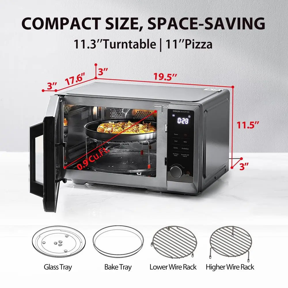 YTYIN 6in1 Inverter Countertop Microwave Air Fryer Combo Oven