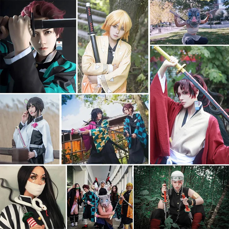 Anime Katana Cosplay Bamboo Wooden Toy Sword Tanjiro Zenitsu Kyoujurou