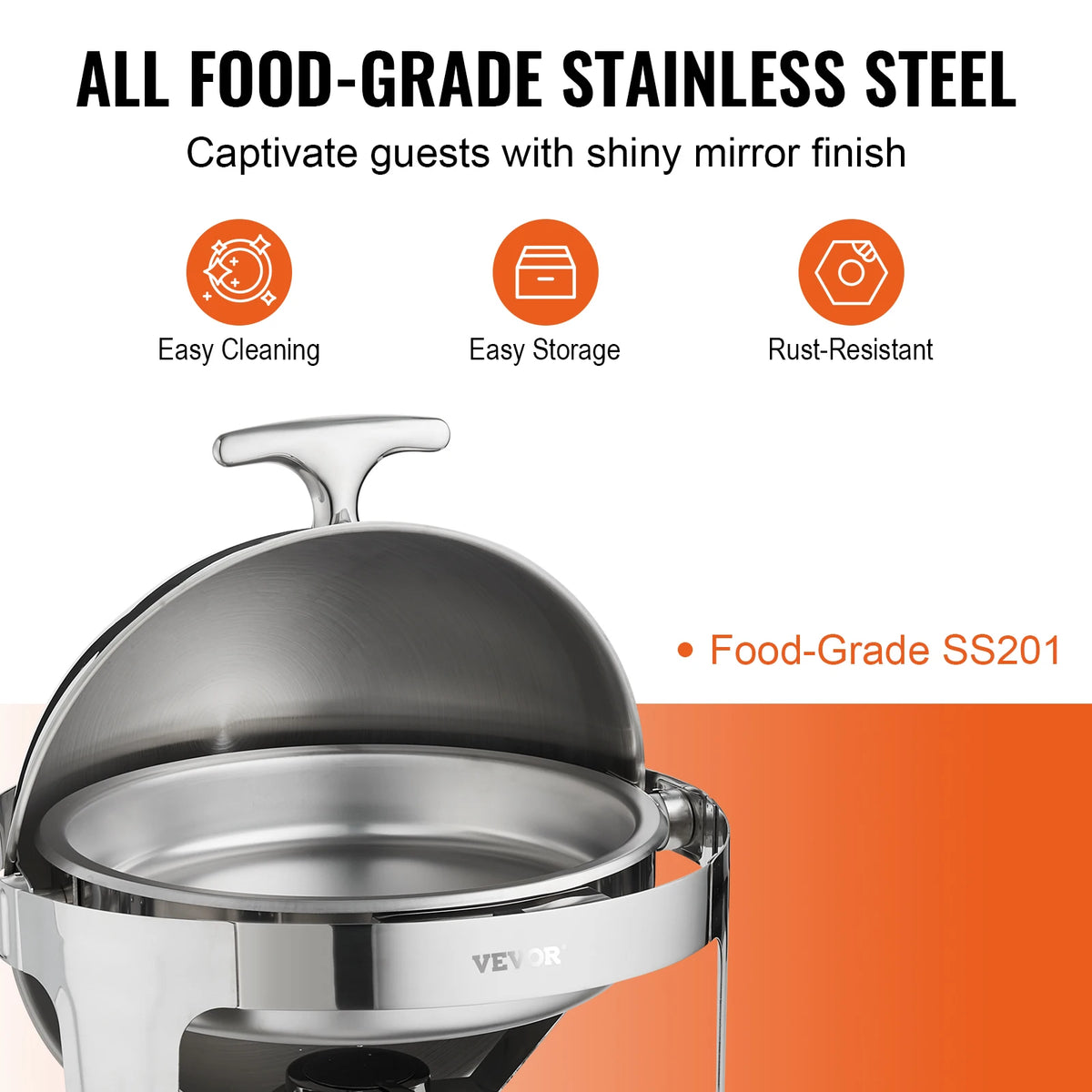 SucceBuy Roll Top Chafing Dish Buffet Set Stainless Steel Warmer
