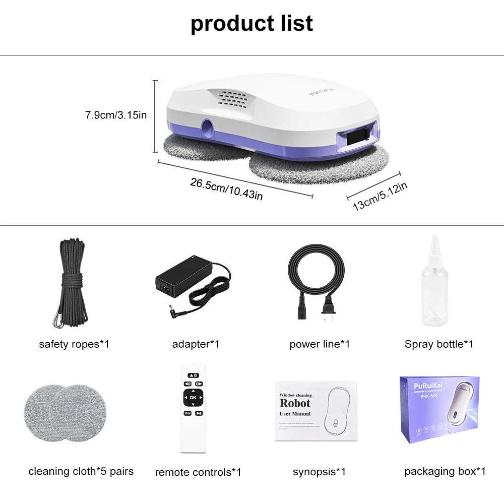 PuRuikai Electric Remote Control Robot Window Glass Cleaner