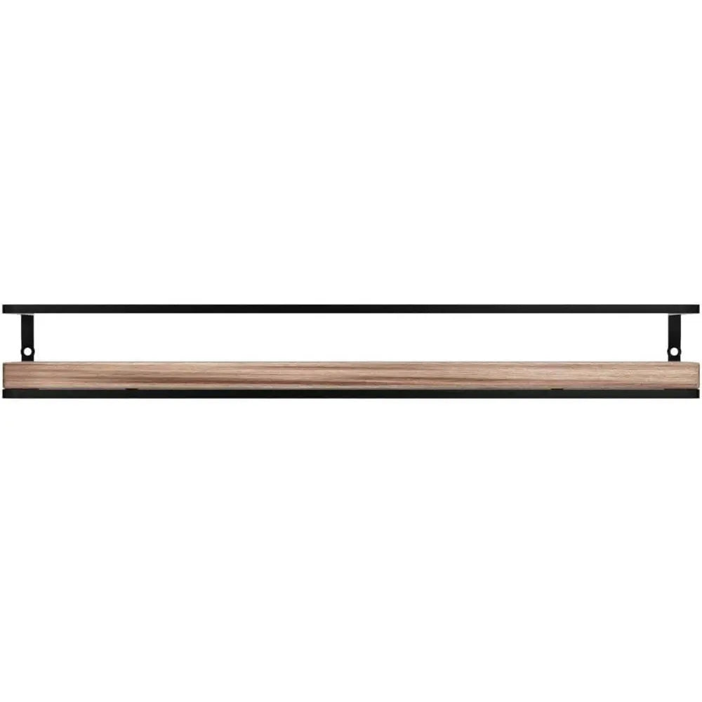 Floating Wood Wall Shelves Set Of 2 For Living Room