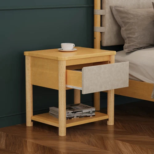 Modern Platform Bed Frame Set With Two Nightstands And Headboard