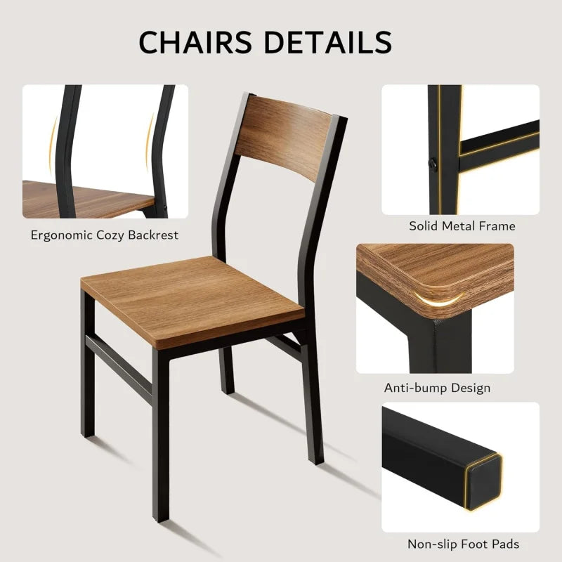 Extendable Kitchen Table And Chairs Set For 4 To 6 People