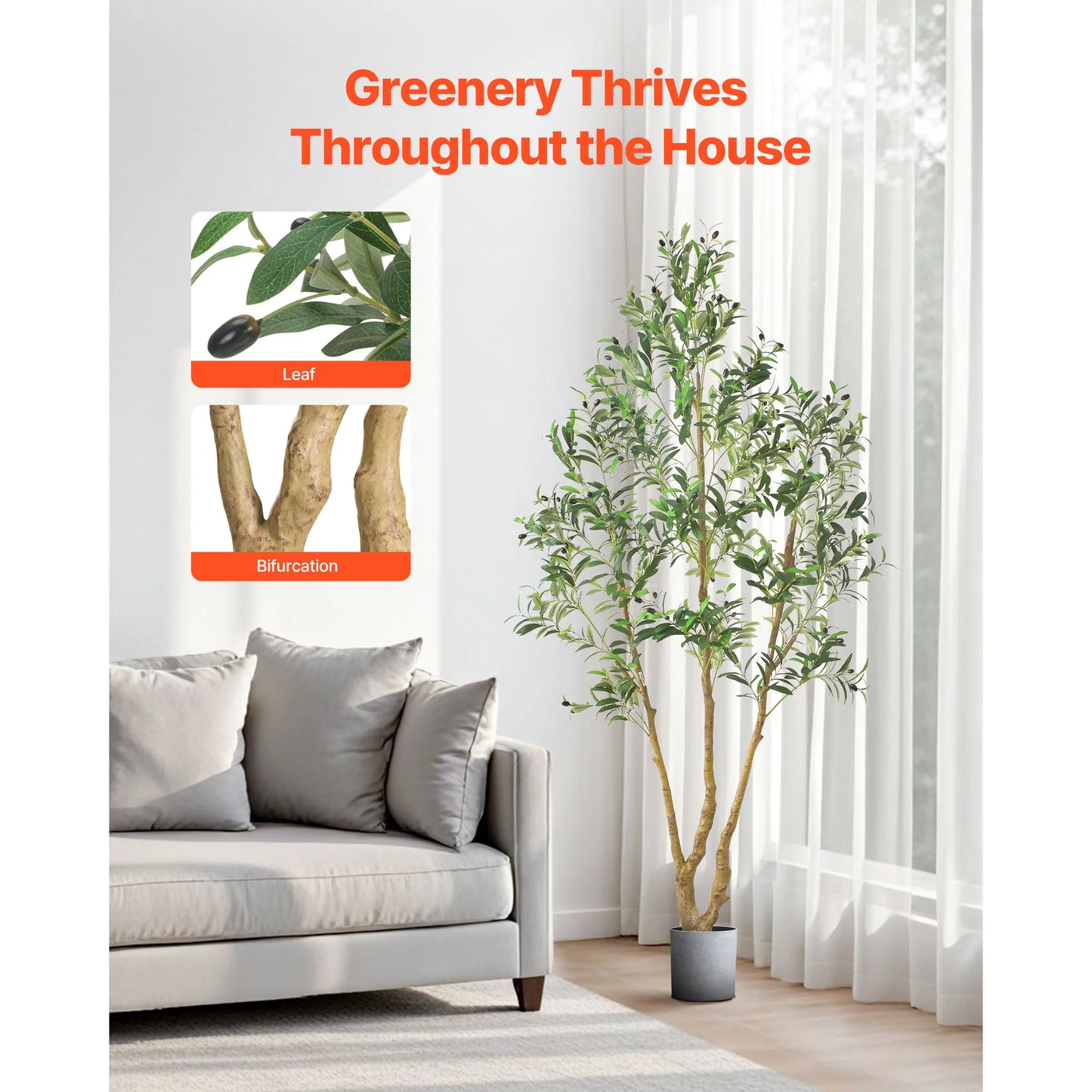 SucceBuy Elegant Artificial Indoor Tree For Modern Home Decor