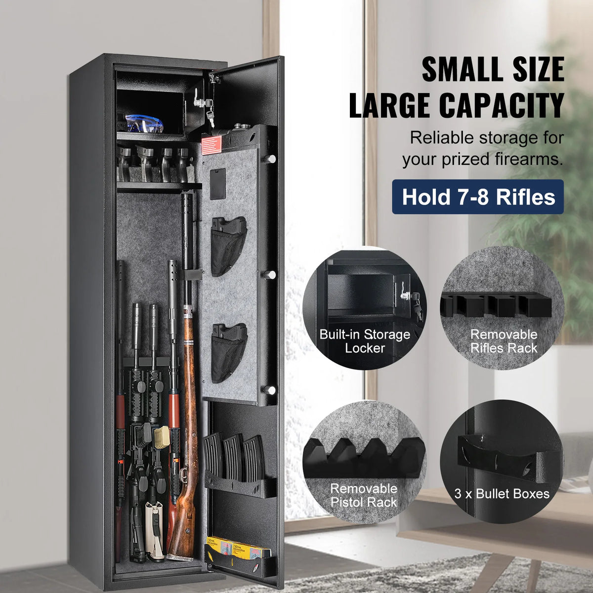 SucceBuy Gun Safe Digital Keypad Lock Rifle Pistol Storage Cabinet