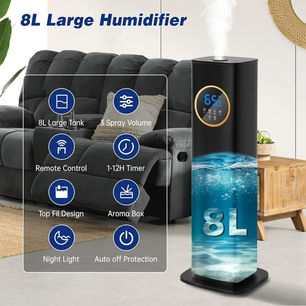 XMSJ Humidifier For Bedroom With Aroma Diffuser And Auto Shutoff