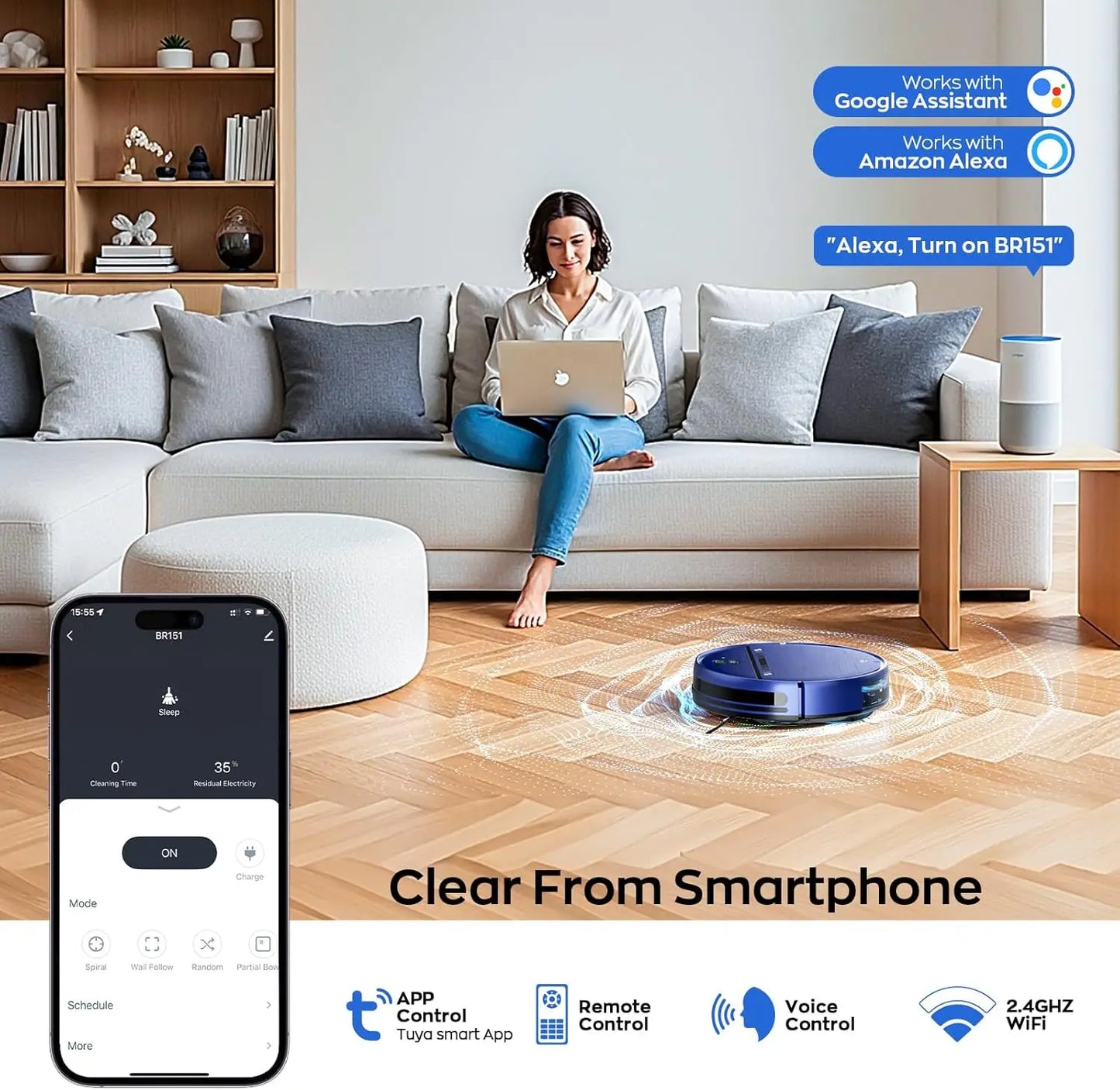 XMSJ 2 In 1 Robotic Vacuum Mop Combo Premium Performance