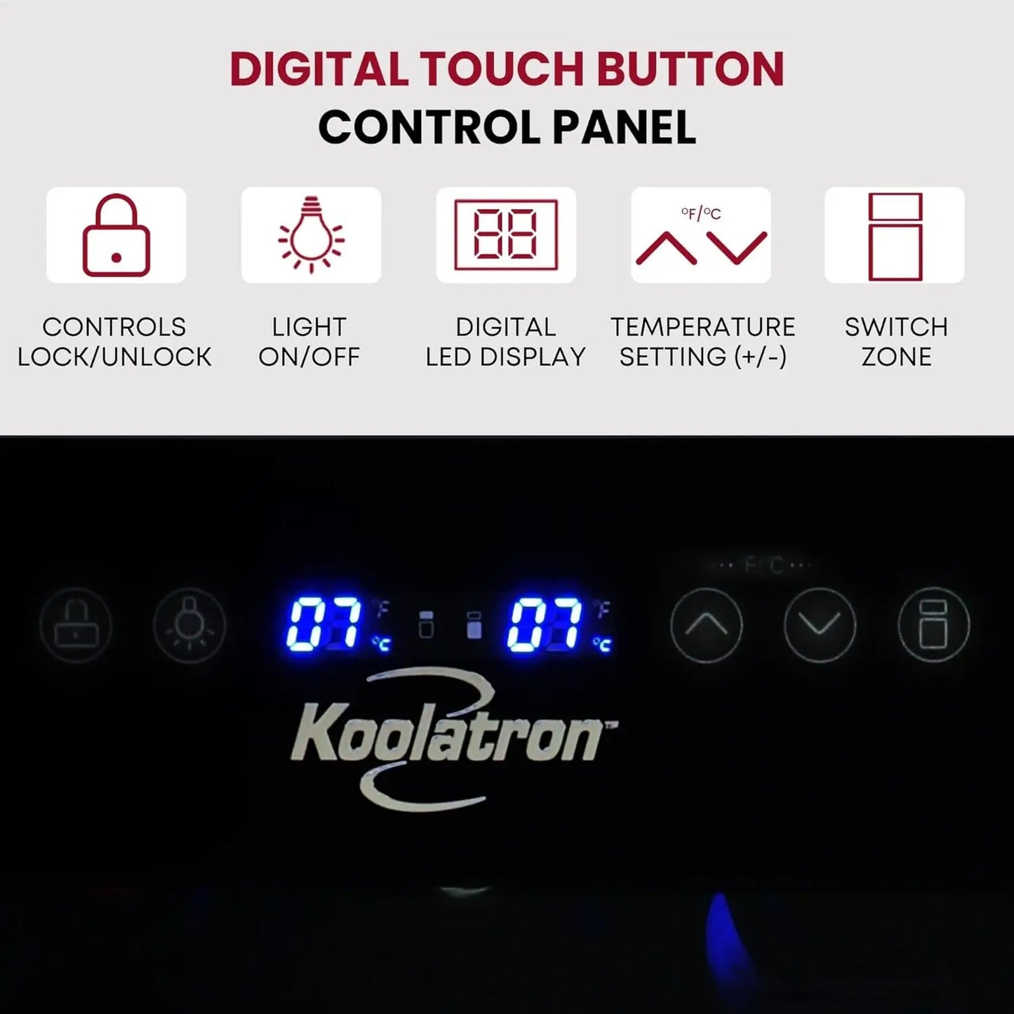 XMSJ Dual Zone Wine Cooler With Glass Door Digital Temperature