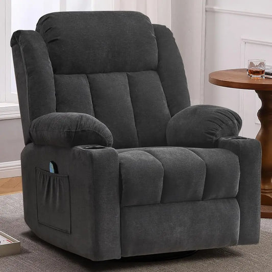 Rocker Swivel Recliner Chair With Massage And Heat