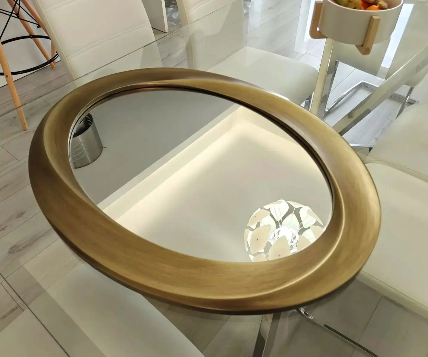 Oval Beveled Edge Baroque Mirror For Bathroom Vanity