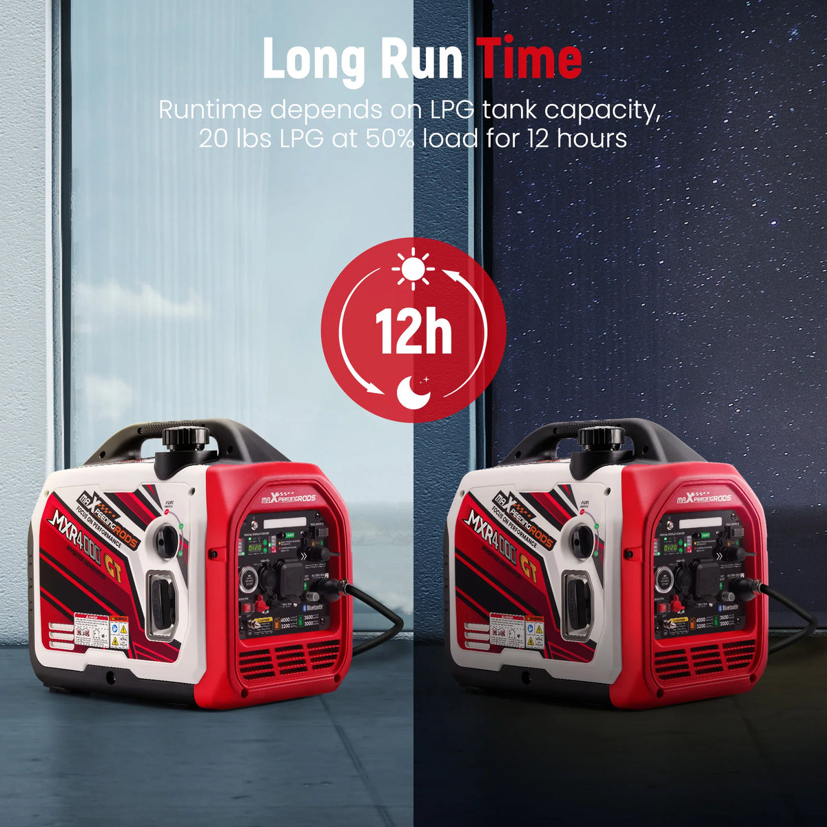 Maxpeedingrods Portable Dual Fuel 4KW Bluetooth Inverter Generator