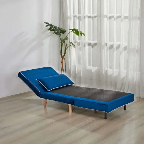 Modern Velvet Foldable Sofa Bed With Three Position Backrest Converts To Bed