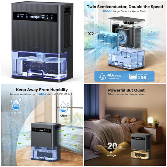XMSJ Dehumidifier Quiet Operation With Sleep Mode Auto Shutoff