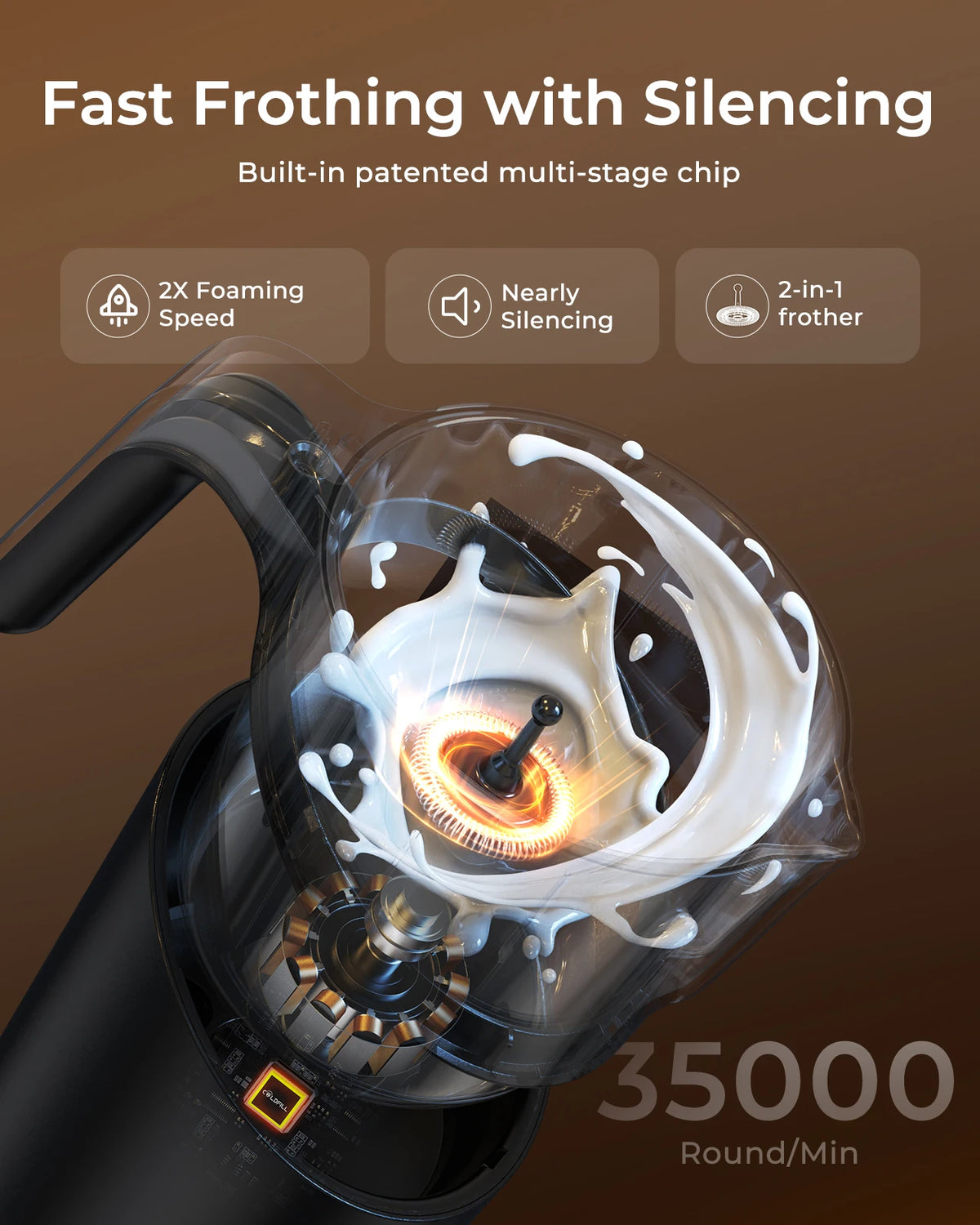 Automatic Electric Milk Frother for Hot and Cold Coffee Foam