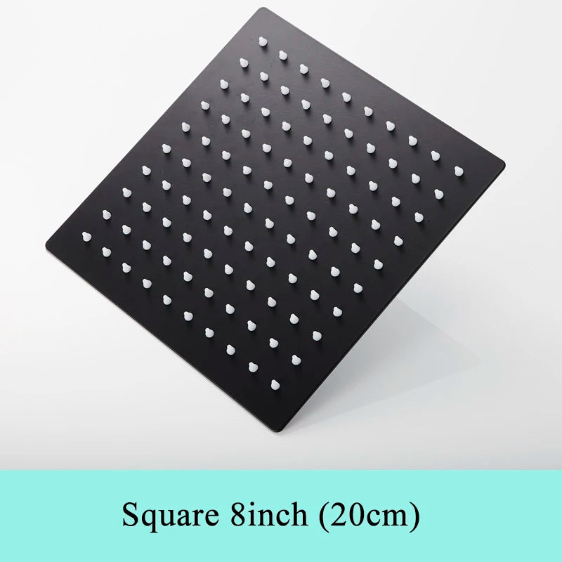 Suguword Square Round Rainfall Shower Head Stainless Steel Water Saving
