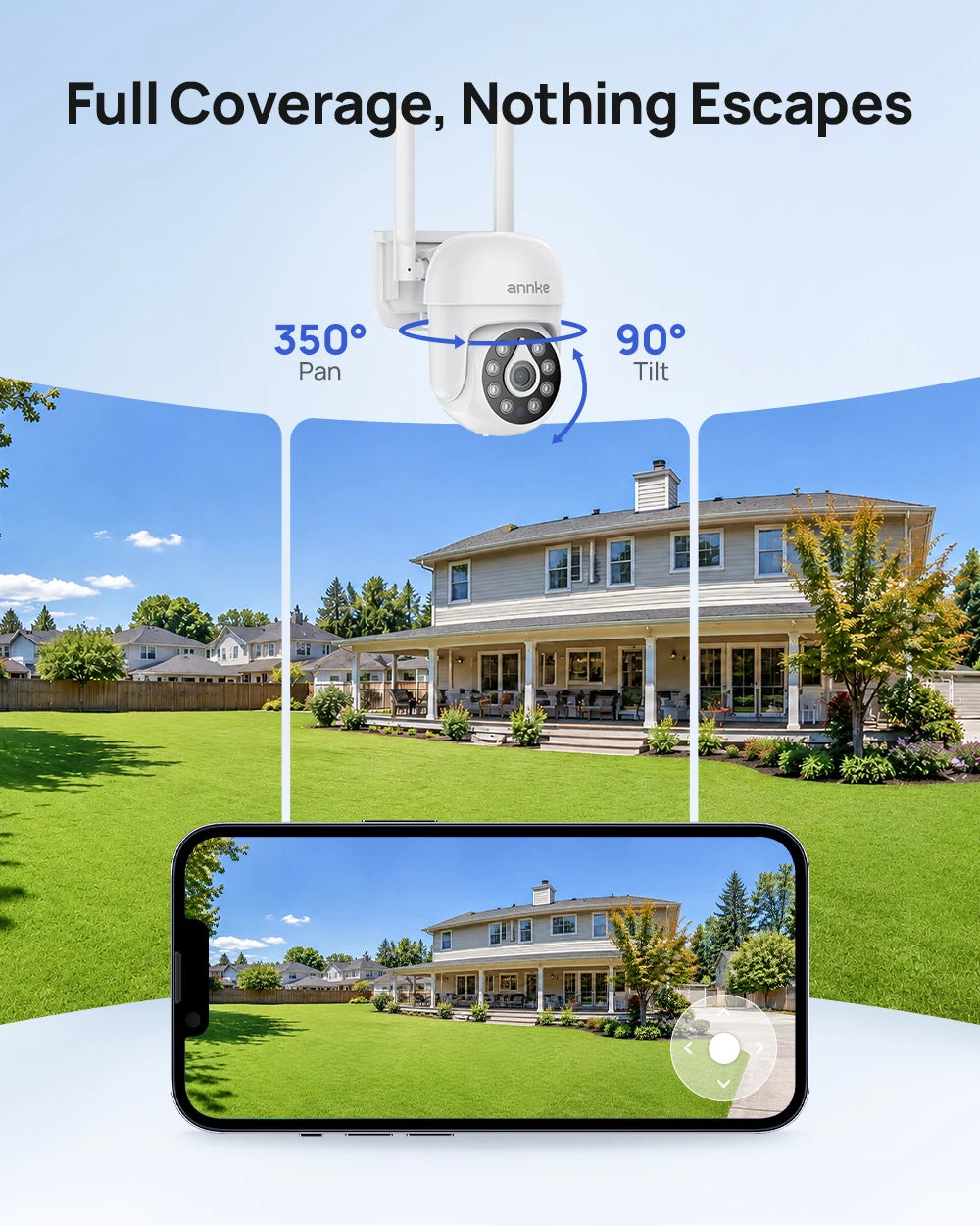 ANNKE 5MP PTZ Wireless Outdoor Security Camera System With NVR
