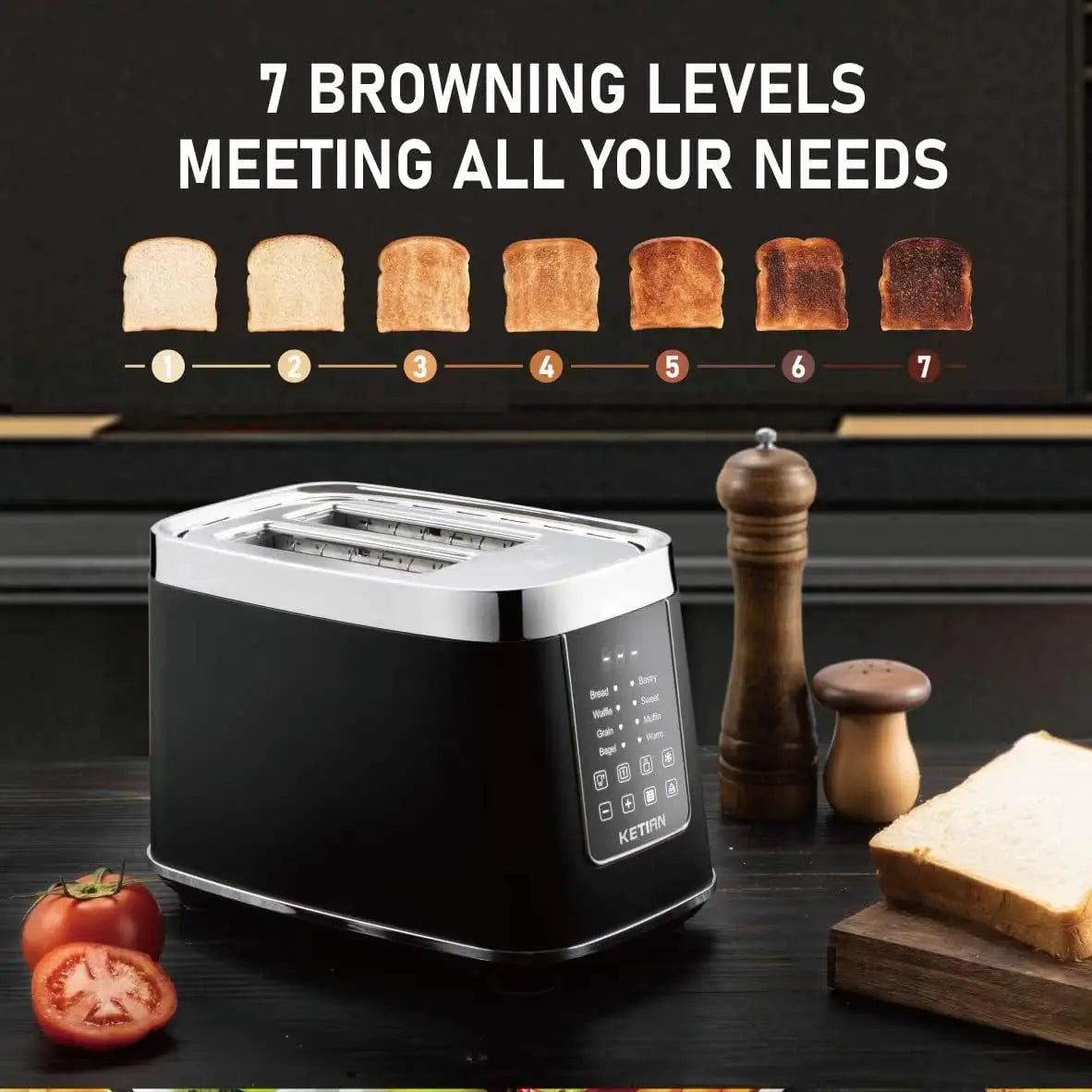XMSJ Smart Toaster With Touchscreen 7 Bread Settings