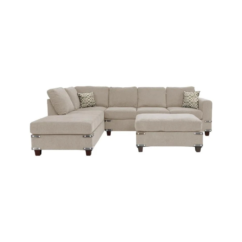 Chenille Split Sofa Set With Soft Cushions For Living Rooms