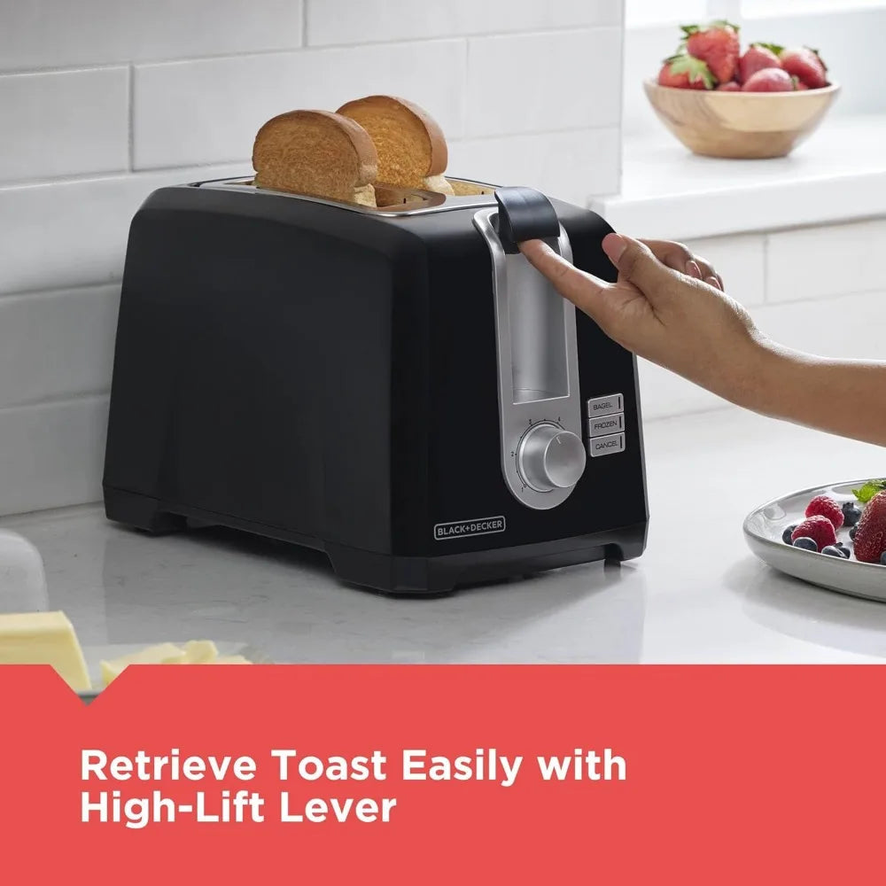 Extra Wide Slot Two Slice Toaster With 110V Plastic Housing
